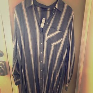 Express Outlet long button up blouse